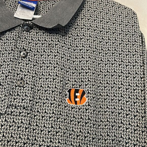 Reebok NFL Team Apparel Cincinnati Bengals short sleeve polo Size XL EUC - Picture 5 of 10